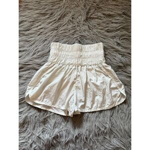 Free People Movement High‎ Waisted Flowy Athletic Shorts Cream Womens XS